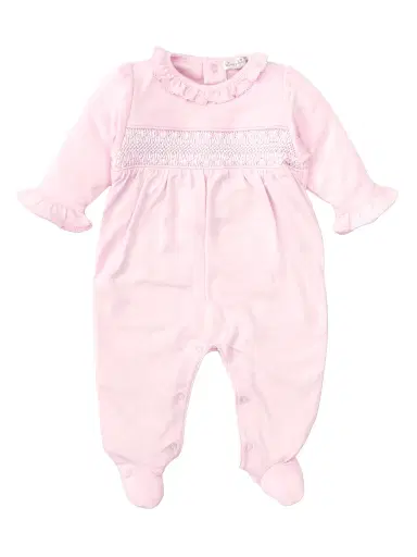 Kissy Kissy Baby Girl's Charmed Smocked Cotton Footie | Thumbnail 1 Kissy Kissy Baby Girl's Charmed Smocked Cotton Footie | Thumbnail 1