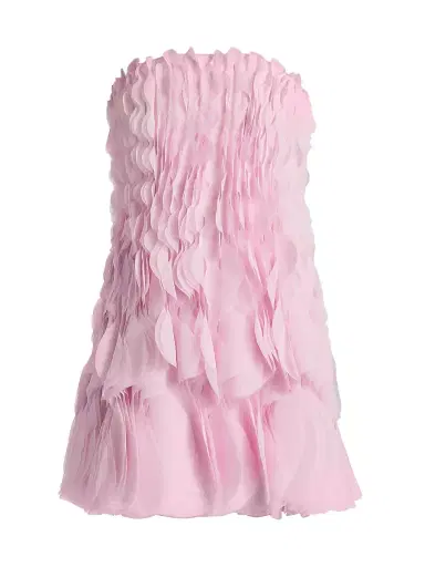 Amur Women's Christine Tiered-Petal Strapless Minidress - Lumen Lavender - Size 12 | Thumbnail 1 Amur Women's Christine Tiered-Petal Strapless Minidress - Lumen Lavender - Size 12 | Thumbnail 1