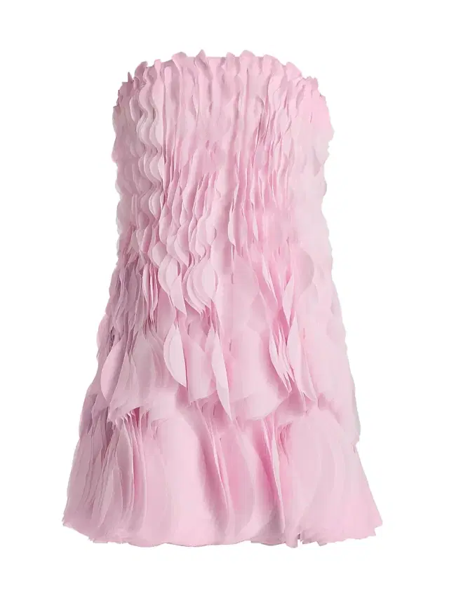 AMUR Women's Christine Tiered-Petal Strapless Minidress - Lumen Lavender