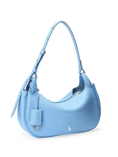 Polo Ralph Lauren Women's Polo Play Shiny Drum Leather Shoulder Bag - Baby Blue | Thumbnail 2