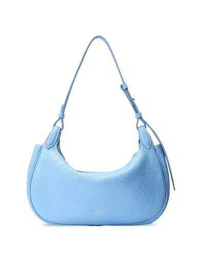 Polo Ralph Lauren Women's Polo Play Shiny Drum Leather Shoulder Bag - Baby Blue | Thumbnail 3