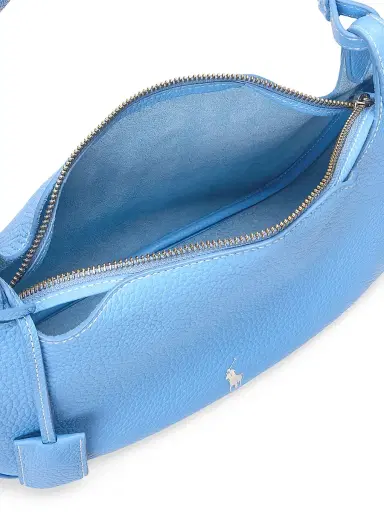 Polo Ralph Lauren Women's Polo Play Shiny Drum Leather Shoulder Bag - Baby Blue | Thumbnail 4