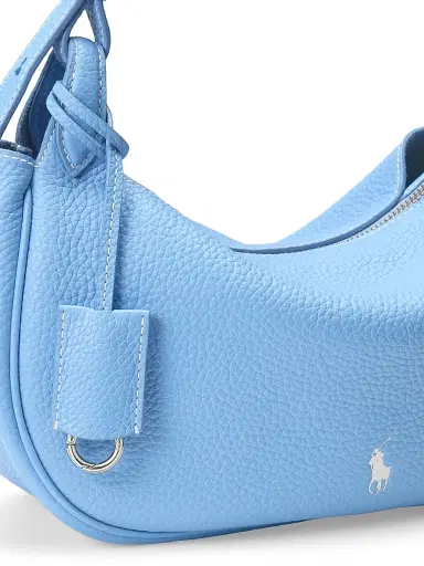 Polo Ralph Lauren Women's Polo Play Shiny Drum Leather Shoulder Bag - Baby Blue | Thumbnail 5