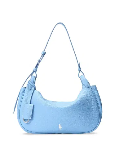 Polo Ralph Lauren Women's Polo Play Shiny Drum Leather Shoulder Bag - Baby Blue | Thumbnail 1