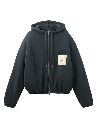 Jacquemus Men's Logo Zip-Front Hoodie - Rosemary Label Dark Navy - Size XXL | Thumbnail 1 Jacquemus Men's Logo Zip-Front Hoodie - Rosemary Label Dark Navy - Size XXL | Thumbnail 1