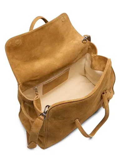 Jacquemus Men's Le Cabas Turismo Suede Tote Bag - Camel | Thumbnail 3
