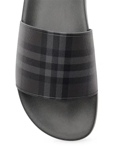 Burberry Men's Furley Check Slides - Lead Grey - Size 14 Sandals | Thumbnail 6