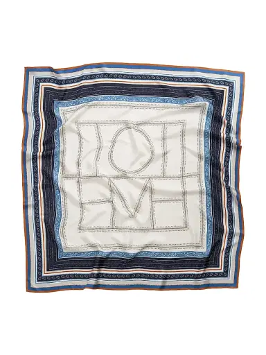 TOTEME Women's Collector Monogram Silk Scarf | Thumbnail 2 TOTEME Women's Collector Monogram Silk Scarf | Thumbnail 2