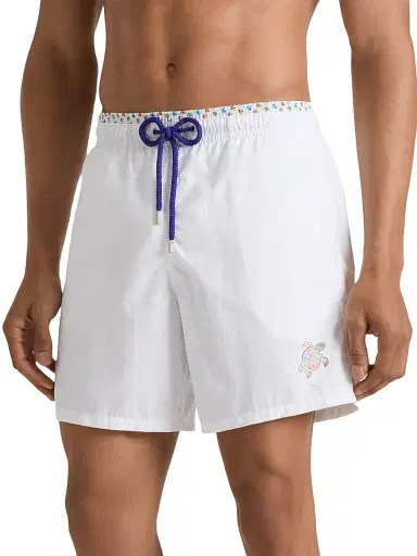 Vilebrequin Men's Micro Ronde des Tortues Swim Shorts - White - Size XXXL | Thumbnail 3