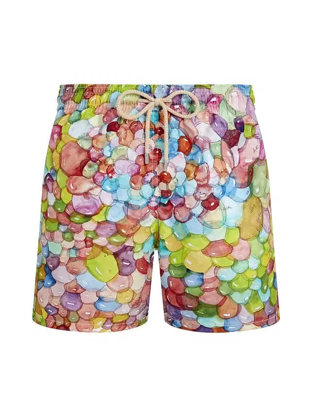 Men's Multicolor Bubble Print Swim Shorts - Paper