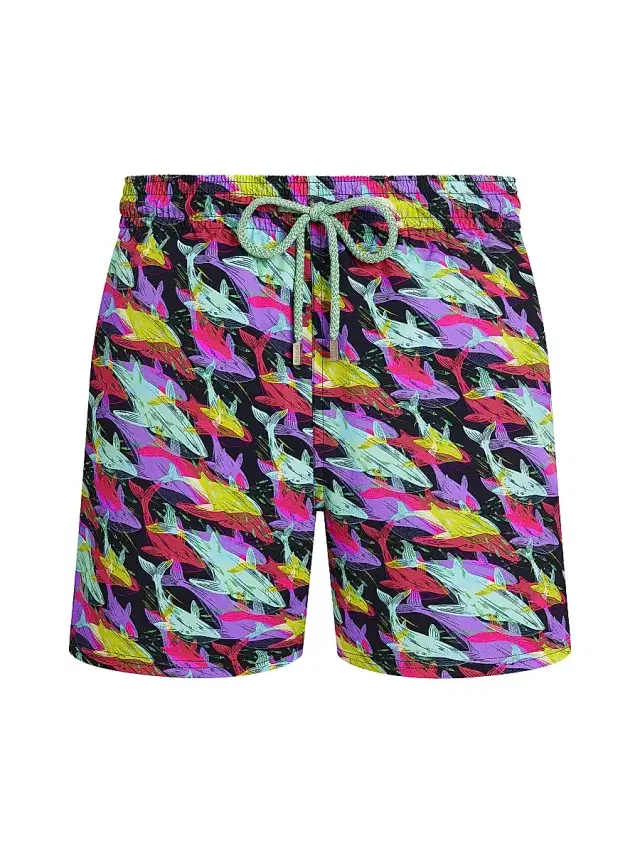 Men's Whales Offset Stretch Swim Shorts - Navy