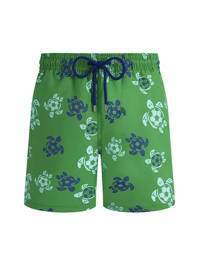 Vilebrequin Men's Soccer Turtles Swim Shorts - Jungle Green