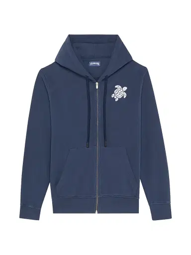 Vilebrequin Men's Big Turtle Embroidery Cotton Full-Zip Hoodie - Navy - Size XXL | Thumbnail 1 Vilebrequin Men's Big Turtle Embroidery Cotton Full-Zip Hoodie - Navy - Size XXL | Thumbnail 1