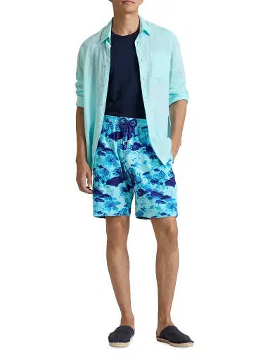 Vilebrequin Men's Coraf Reef Terry Bermuda Swimshorts - Blue - Size XXL | Thumbnail 2 Vilebrequin Men's Coraf Reef Terry Bermuda Swimshorts - Blue - Size XXL | Thumbnail 2