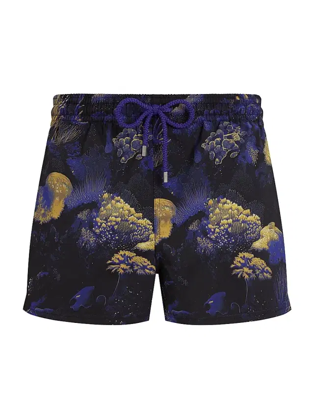 Men's Coral Reef Stretch Swim Shorts - Black