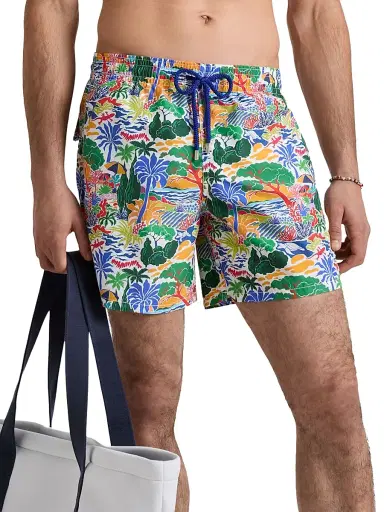 Vilebrequin Men's Seaside Life Swim Shorts - White - Size XXL | Thumbnail 3 Vilebrequin Men's Seaside Life Swim Shorts - White - Size XXL | Thumbnail 3