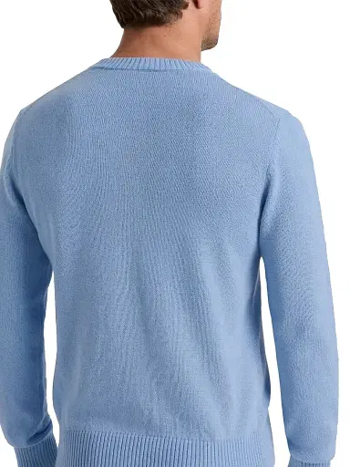 Vilebrequin Men's Turtle Cotton-Cashmere Crewneck Sweater - Cyan - Size XXL | Thumbnail 4