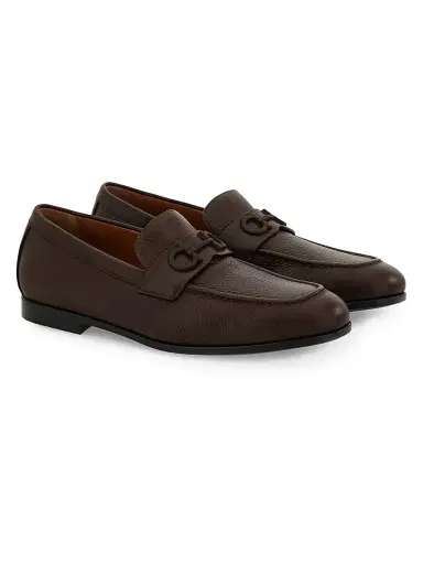 FERRAGAMO Men's Gancini Leather Loafers - Naturale | Thumbnail 2 FERRAGAMO Men's Gancini Leather Loafers - Naturale | Thumbnail 2