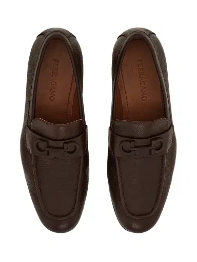 FERRAGAMO Men's Gancini Leather Loafers - Naturale | Thumbnail 3 FERRAGAMO Men's Gancini Leather Loafers - Naturale | Thumbnail 3