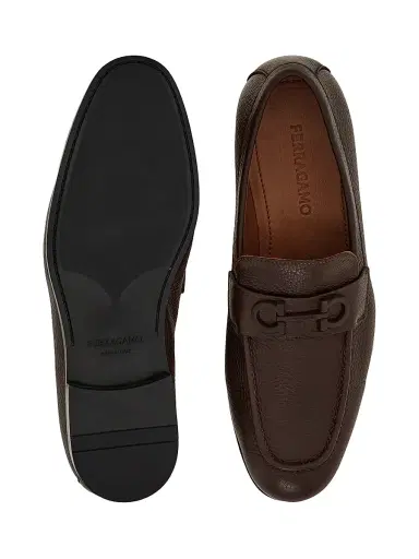 FERRAGAMO Men's Gancini Leather Loafers - Naturale | Thumbnail 5 FERRAGAMO Men's Gancini Leather Loafers - Naturale | Thumbnail 5