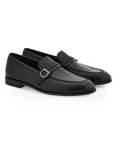 FERRAGAMO Men's Venice Gancini Leather Loafers - Nero | Thumbnail 2 FERRAGAMO Men's Venice Gancini Leather Loafers - Nero | Thumbnail 2