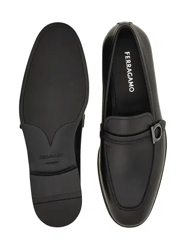 FERRAGAMO Men's Venice Gancini Leather Loafers - Nero | Thumbnail 5 FERRAGAMO Men's Venice Gancini Leather Loafers - Nero | Thumbnail 5