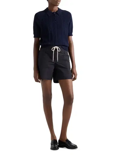 Prada Women's Short-Sleeved Openwork Cotton Polo Shirt | Thumbnail 2 Prada Women's Short-Sleeved Openwork Cotton Polo Shirt | Thumbnail 2