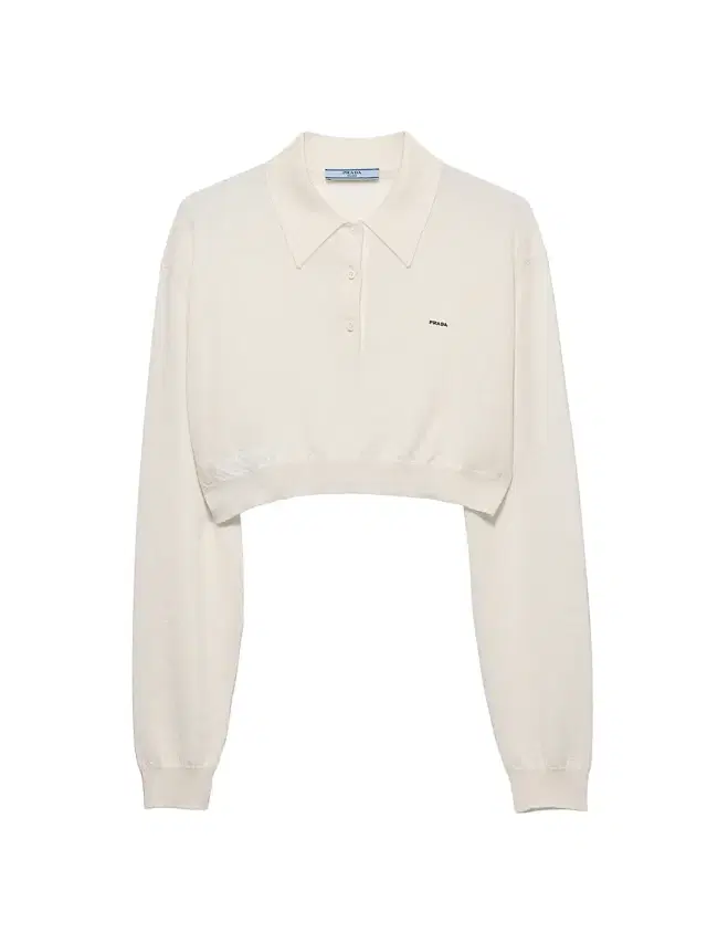 Prada Women's Cropped Cashmere Polo Shirt - White