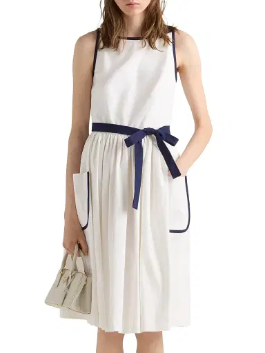 Prada Women's Slubbed Toile Dress | Thumbnail 2 Prada Women's Slubbed Toile Dress | Thumbnail 2