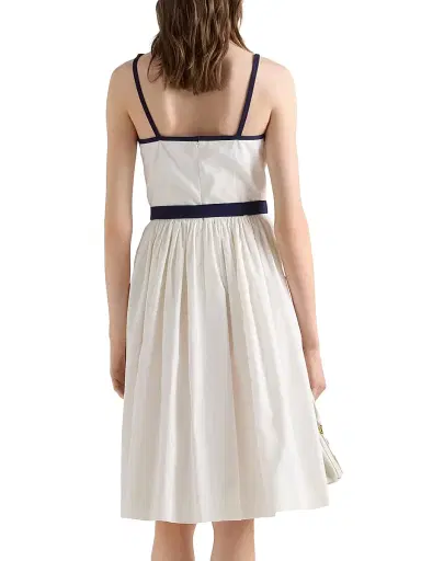 Prada Women's Slubbed Toile Dress | Thumbnail 3 Prada Women's Slubbed Toile Dress | Thumbnail 3