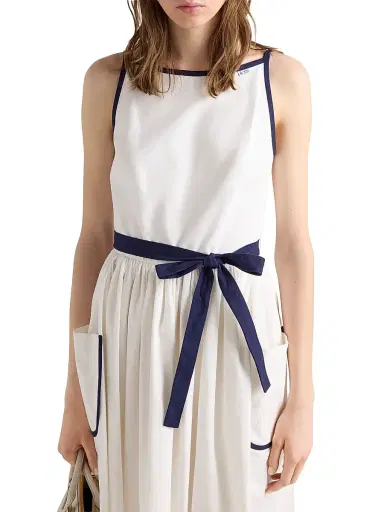 Prada Women's Slubbed Toile Dress | Thumbnail 4 Prada Women's Slubbed Toile Dress | Thumbnail 4