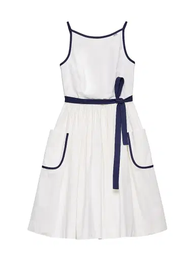 Prada Women's Slubbed Toile Dress | Thumbnail 1 Prada Women's Slubbed Toile Dress | Thumbnail 1