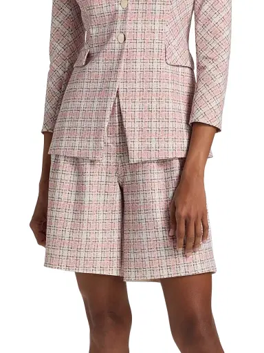 Chiara Boni La Petite Robe Women's Joss Plaid Tweed Wide-Leg Shorts | Thumbnail 3 Chiara Boni La Petite Robe Women's Joss Plaid Tweed Wide-Leg Shorts | Thumbnail 3