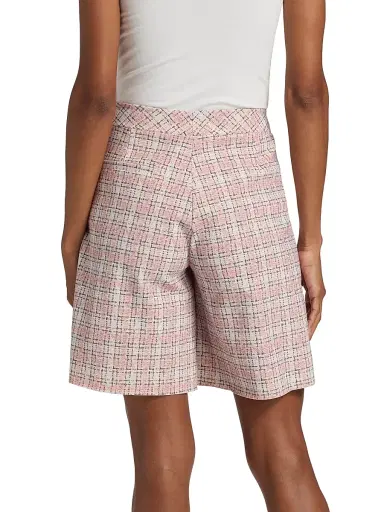 Chiara Boni La Petite Robe Women's Joss Plaid Tweed Wide-Leg Shorts | Thumbnail 5 Chiara Boni La Petite Robe Women's Joss Plaid Tweed Wide-Leg Shorts | Thumbnail 5
