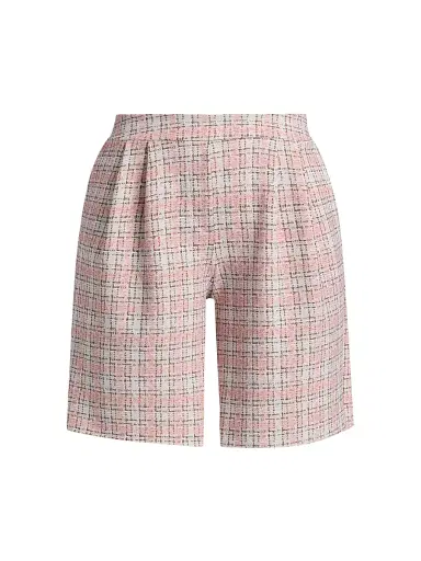 Chiara Boni La Petite Robe Women's Joss Plaid Tweed Wide-Leg Shorts | Thumbnail 1 Chiara Boni La Petite Robe Women's Joss Plaid Tweed Wide-Leg Shorts | Thumbnail 1