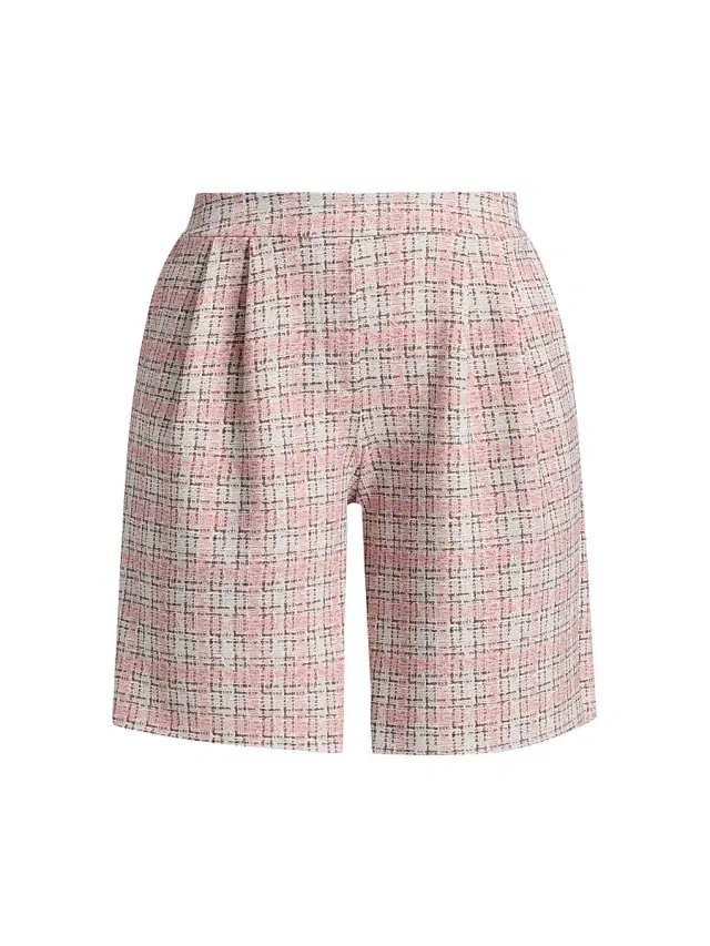 Chiara Boni La Petite Robe Women's Joss Plaid Tweed Wide-Leg Shorts - Mademoiselle Peau D Ange