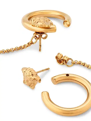 Versace Women's Goldtone Medusa Logo Drop Earrings - Gold | Thumbnail 3 Versace Women's Goldtone Medusa Logo Drop Earrings - Gold | Thumbnail 3