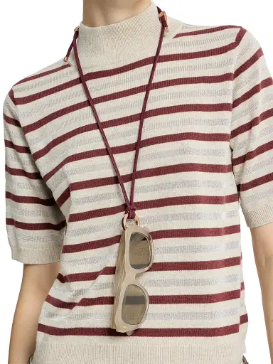 Brunello Cucinelli Women's Alcantara Glasses Cord with Monili | Thumbnail 3