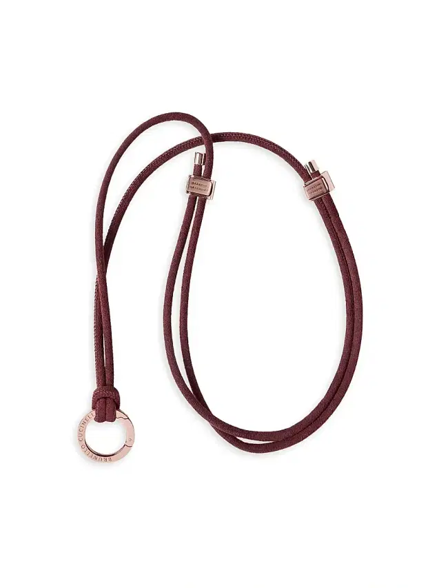 Women's Alcantara Glasses Cord with Monili - Burgundy