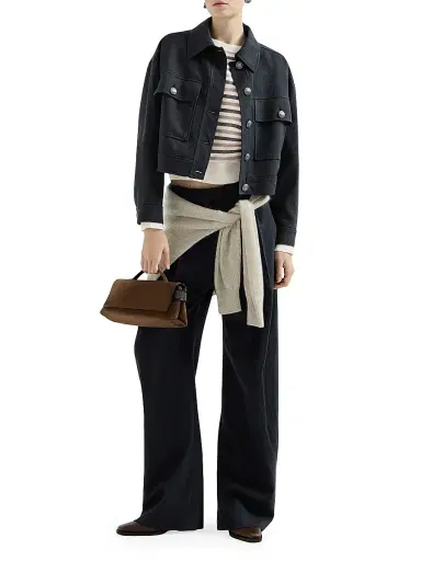 Brunello Cucinelli Women's Virgin Wool, Cashmere and Silk Sparkling Stripes Sweater | Thumbnail 6 Brunello Cucinelli Women's Virgin Wool, Cashmere and Silk Sparkling Stripes Sweater | Thumbnail 6