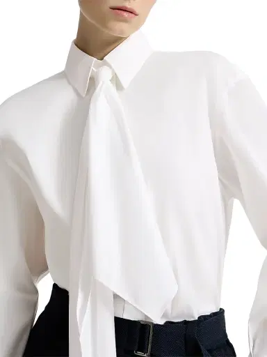 Brunello Cucinelli Women's Stretch Cotton Poplin Shirt - White - Size XXL | Thumbnail 5 Brunello Cucinelli Women's Stretch Cotton Poplin Shirt - White - Size XXL | Thumbnail 5