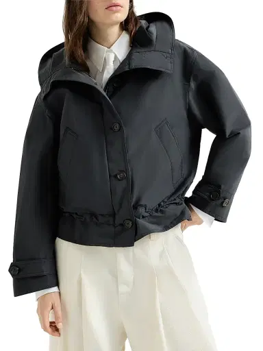 Brunello Cucinelli Women's Techno Cotton Taffeta Outerwear Jacket | Thumbnail 2 Brunello Cucinelli Women's Techno Cotton Taffeta Outerwear Jacket | Thumbnail 2