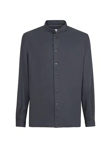Brunello Cucinelli Men's Garment Dyed Easy Fit Shirt in Cotton Twill - Anthracite - Size XXXXL | Thumbnail 1 Brunello Cucinelli Men's Garment Dyed Easy Fit Shirt in Cotton Twill - Anthracite - Size XXXXL | Thumbnail 1