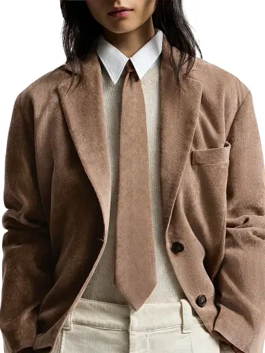 Brunello Cucinelli Women's Fluid Corduroy Tie | Thumbnail 2