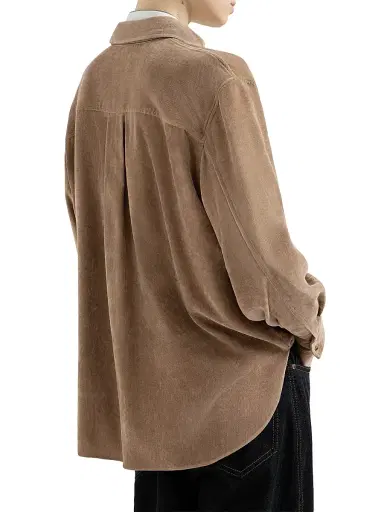 Brunello Cucinelli Women's Fluid Corduroy Shirt with Monili - Espresso - Size XXXL | Thumbnail 3 Brunello Cucinelli Women's Fluid Corduroy Shirt with Monili - Espresso - Size XXXL | Thumbnail 3