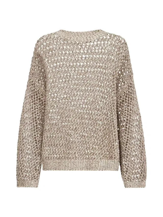 Women's Dazzling Chiné Net Sweater in Silk and Linen - Rope