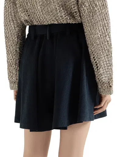 Brunello Cucinelli Women's Virgin Wool Crêpe Chevron Skirt Pants with Monili - Navy Blue - Size 14 | Thumbnail 4 Brunello Cucinelli Women's Virgin Wool Crêpe Chevron Skirt Pants with Monili - Navy Blue - Size 14 | Thumbnail 4