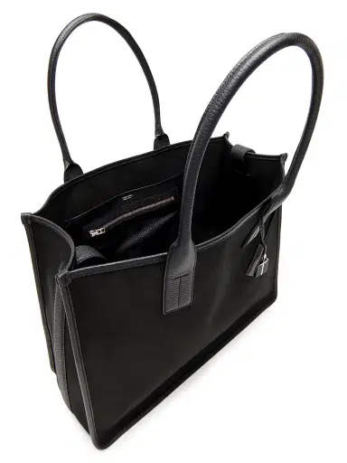 Tom Ford Men's Canvas & Leather East-West Tote Bag - Black | Thumbnail 3