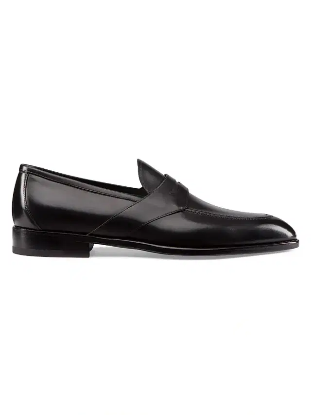 Men's Calfskin Leather Loafers - Black