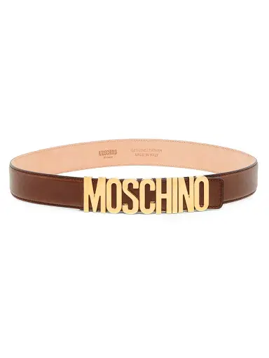 MOSCHINO Men's Logo Hardware Leather Belt - Chocolate - Size 46 | Thumbnail 2 MOSCHINO Men's Logo Hardware Leather Belt - Chocolate - Size 46 | Thumbnail 2